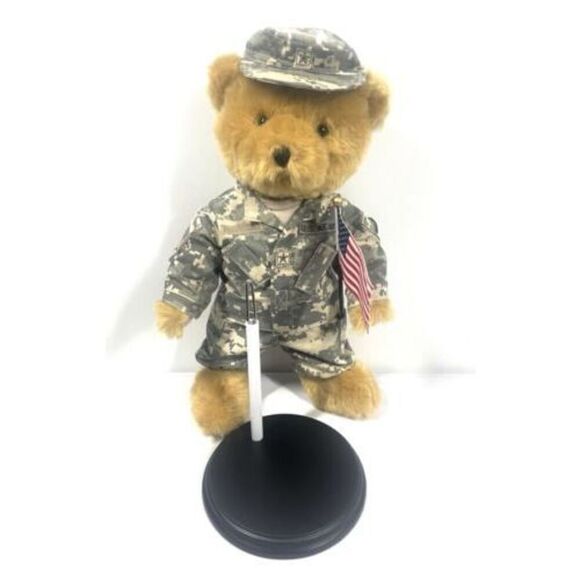 Danbury Mint Collectible Military Bear Flag Camouflage Outfit US Army Bear RARE - Picture 7 of 9